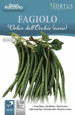 Fazole keříčkové Dolico Dall'occhio (Nano), 60 g semen. Exp. 12/24.