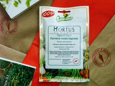 Červená ruská kapusta, semínka ke klíčení, pro pěstování Microgreens a lístečků Baby Leaf, 100 g