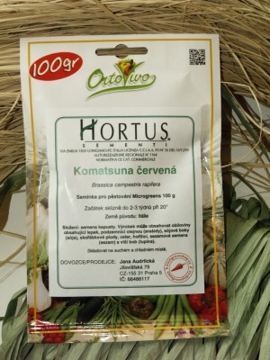 Komatsuna červená, semínka pro pěstování microgreens, 100 g. Exp. 10/23.