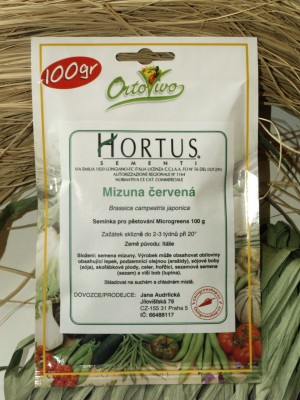 Mizuna červená, semínka pro pěstování microgreens, 100 g