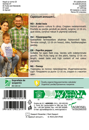 Paprika Mihnea, 60 semen.