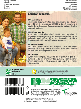 Paprika Apulum F1, 20 semen.