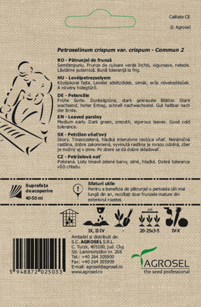 BIO semena petržele Commun 2, 2,5 g. Exp. 11/25.