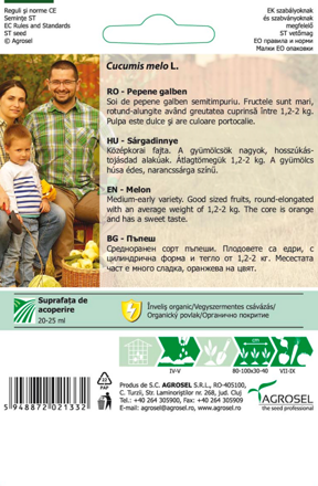 Meloun žlutý cukrový Cosbuc, semena 3 g.