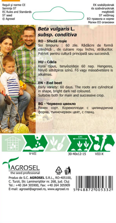 Červená řepa Cylindra, semena, 4 g