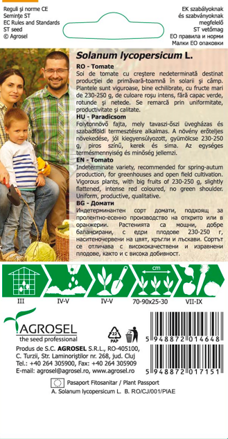 Rajče Elisabeta, 0,6 g semínek. 