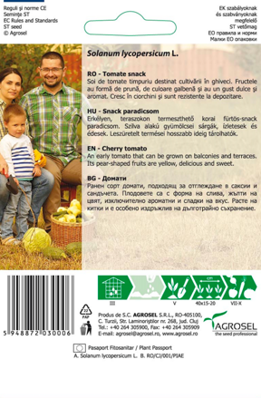 Rajče Cherry žluté Corina, semena, 0,6 g. Exp. 11/25.
