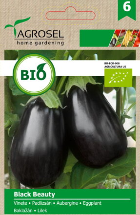 BIO semena lilek Black Beauty, semena, 1,25 g. Exp. 11/25.