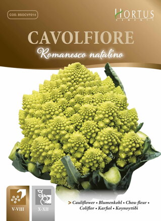 Květák zelený Romanesco natalino, 3 g semen. Exp. 12/24.