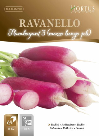 Ředkvička Flamboyant 3, 10 g semen. 