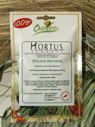 Mizuna červená, semínka pro pěstování microgreens a lístečků Baby Leaf.